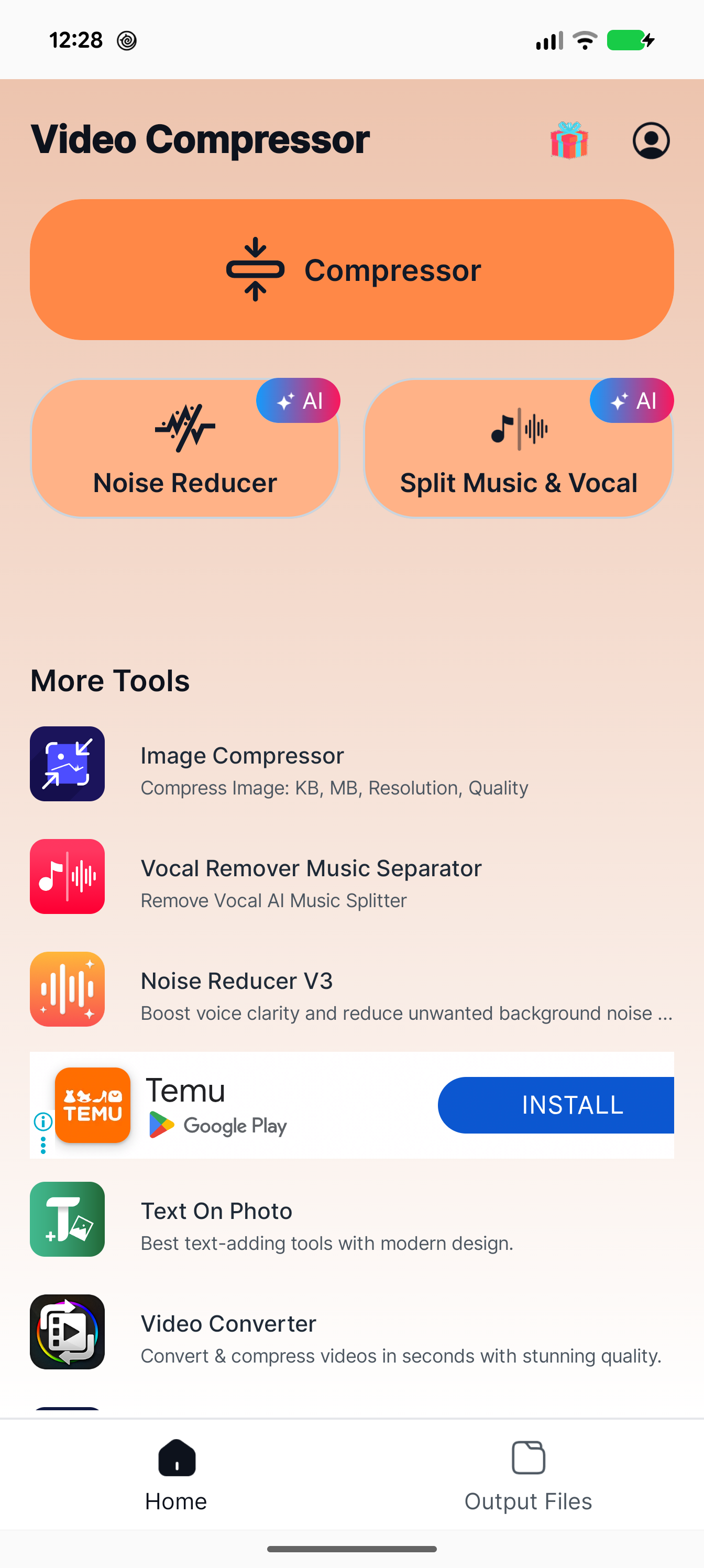 Compress Video Size Compressor UI Screenshot