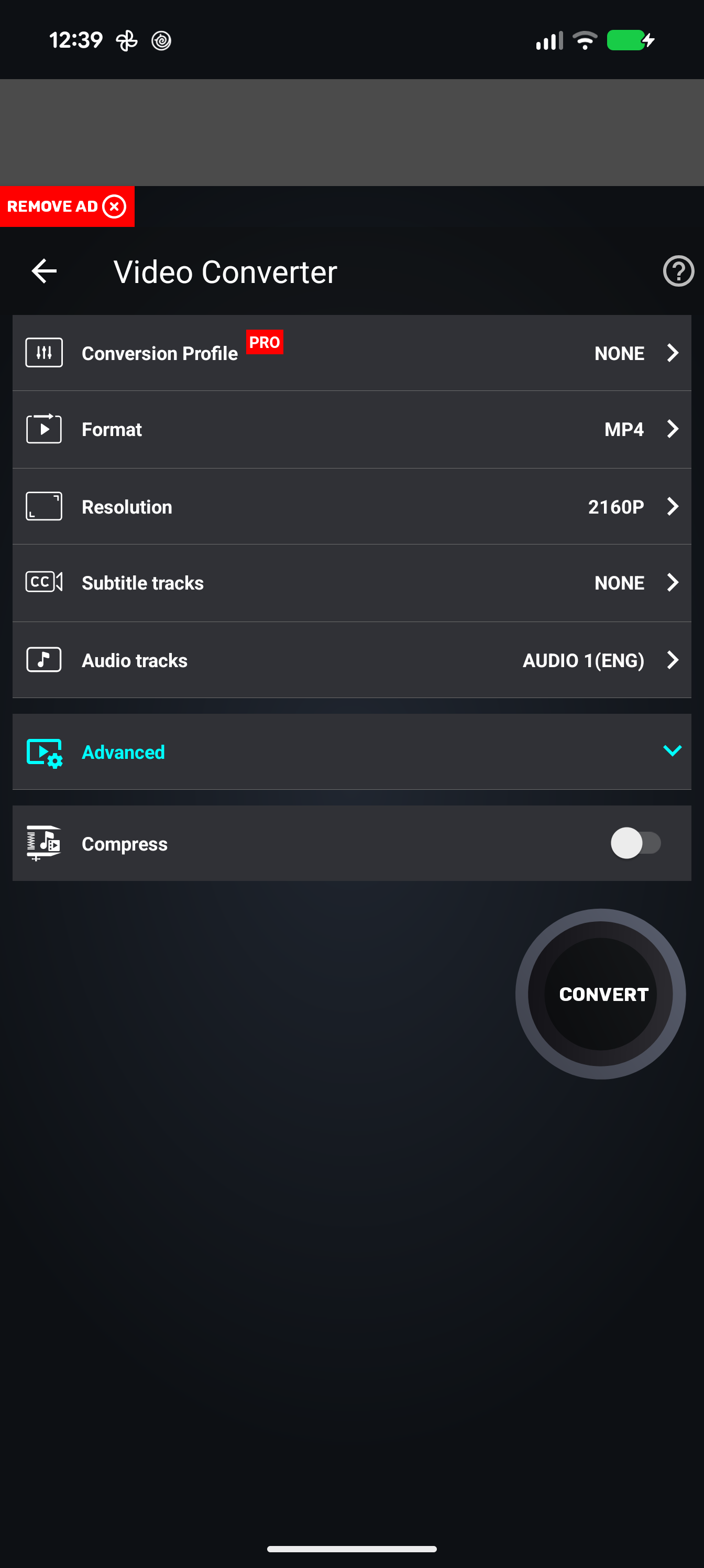 Video Converter, Compressor UI Screenshot