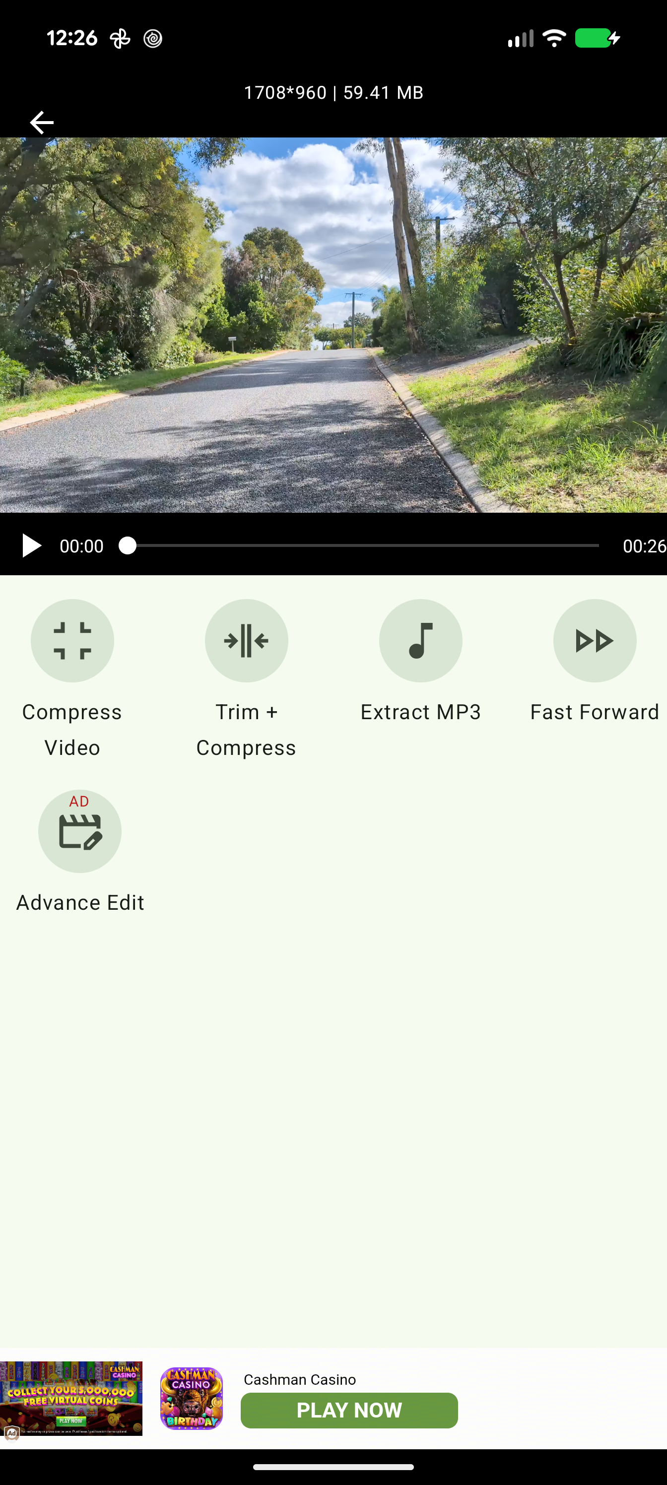 Video Compressor & Video Cutter UI Screenshot
