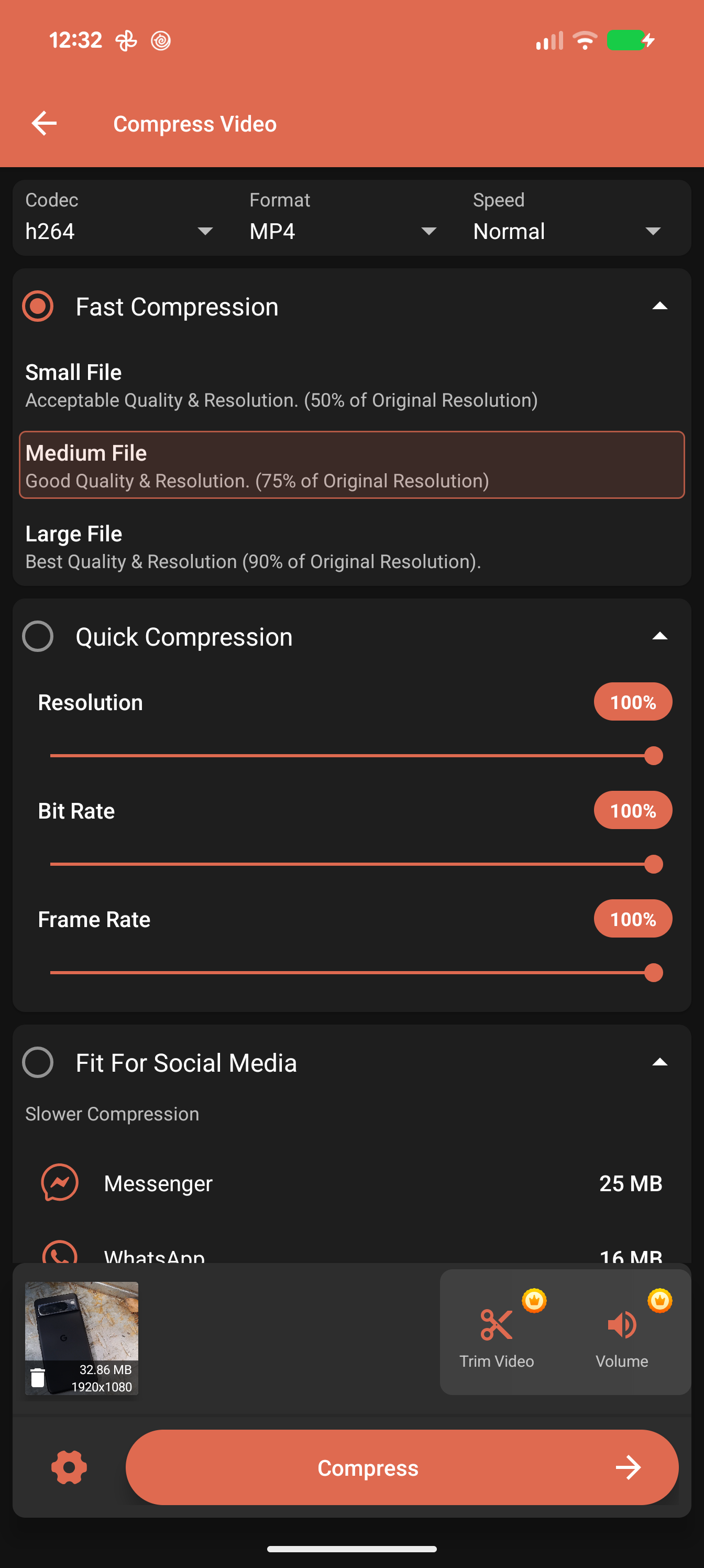 Video Compressor - Reduce Size UI Screenshot