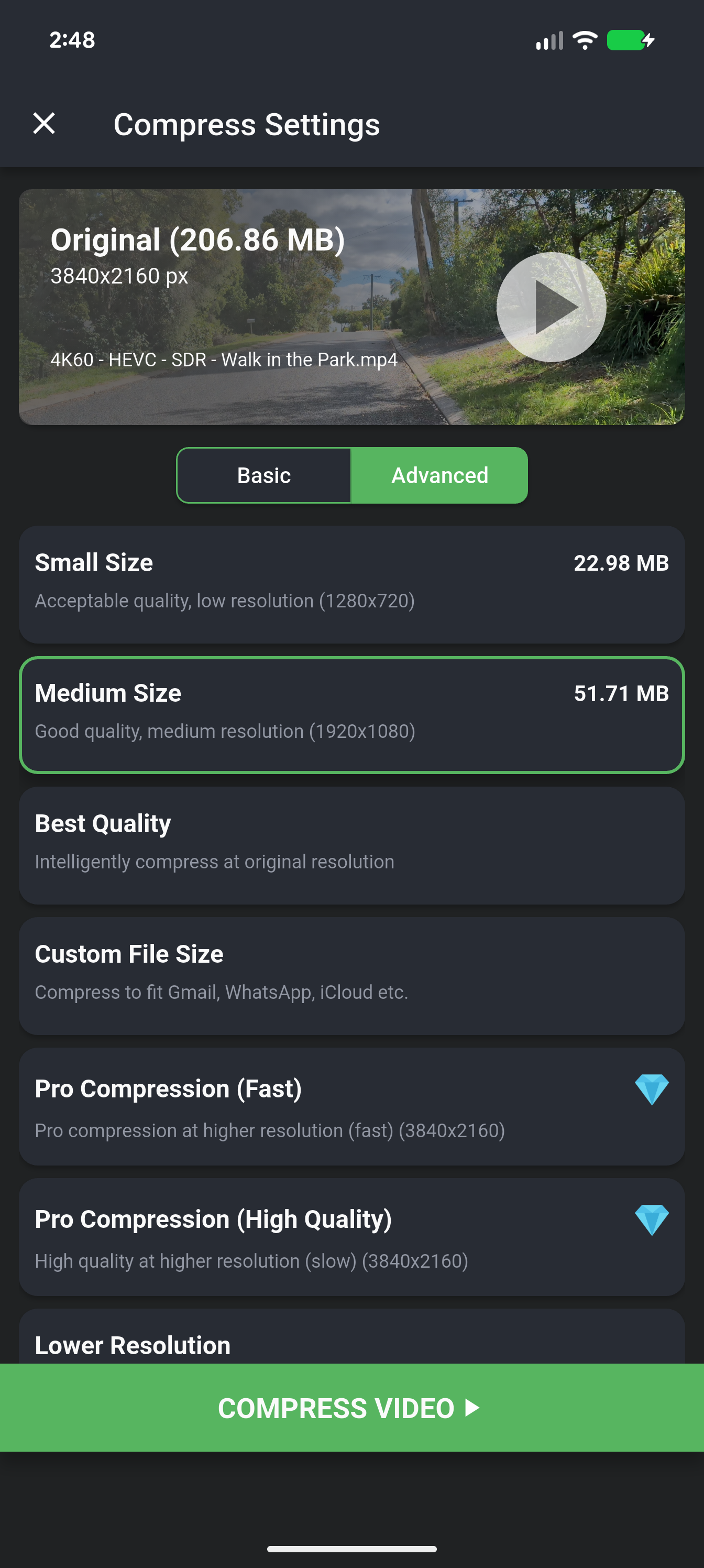 Video Compressor - ShrinkVid UI Screenshot